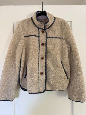 Anthropologie Piped Sherpa Jacket | Women’s Size Small